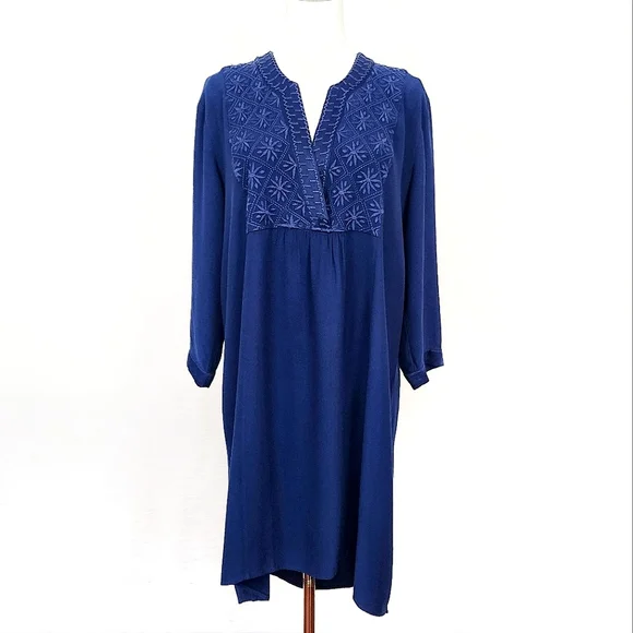 NWT Johnny Was Calme Hi-Lo Weekend Tunic Dress Small Indigo Blue - Picture 2 of 10